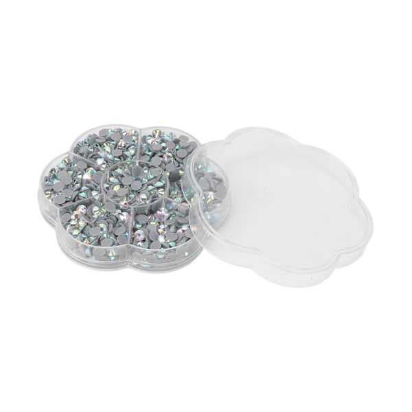 1000 stk. Rhinestones Skinnende Gennemsigtige Dekorative Neglekunst Forsyninger til Piger KvinderJM201 Hvid AB
