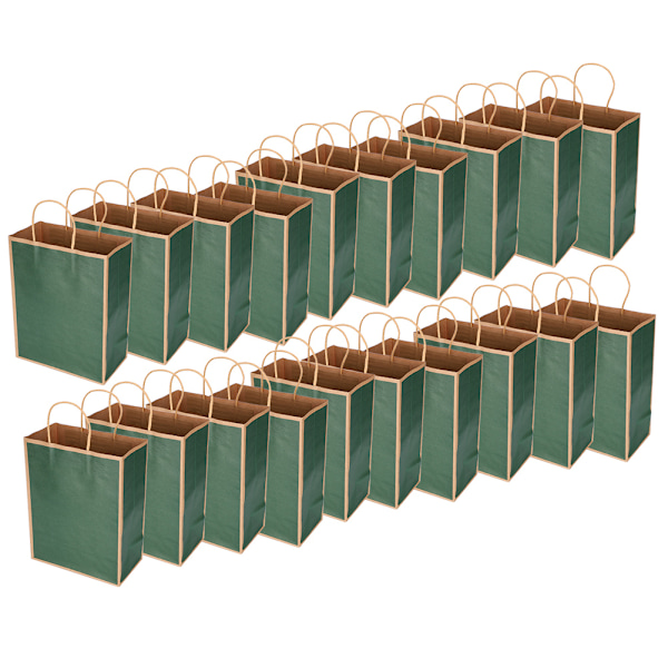20 stk Kraftpapirposer Genanvendelig Miljøvenlig Pose til Tøjgaver 21 x 11 x 27,5 cm (Mørkegrøn)