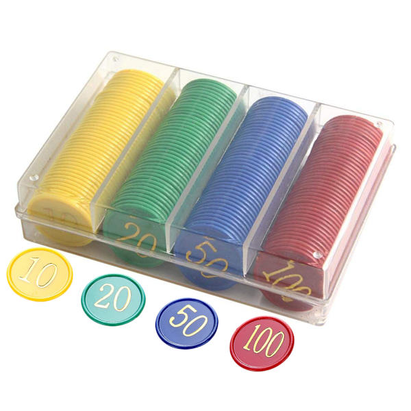 160 st plastpokermarker värde 10 20 50 100 stora siffror för tokens Mynt Brädspelsmarker