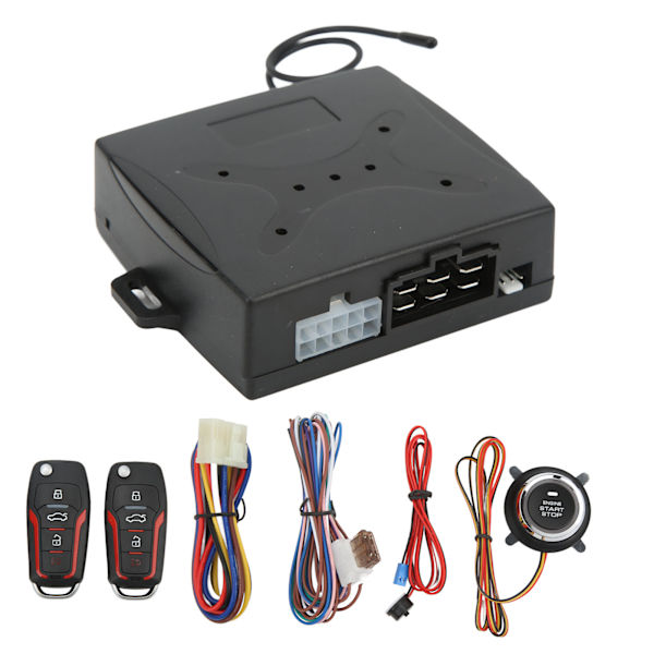 Bilnyckellöst entrésystem 12V Stöldskydd Enknappsstart Fjärrlåssystem Universal för bilar