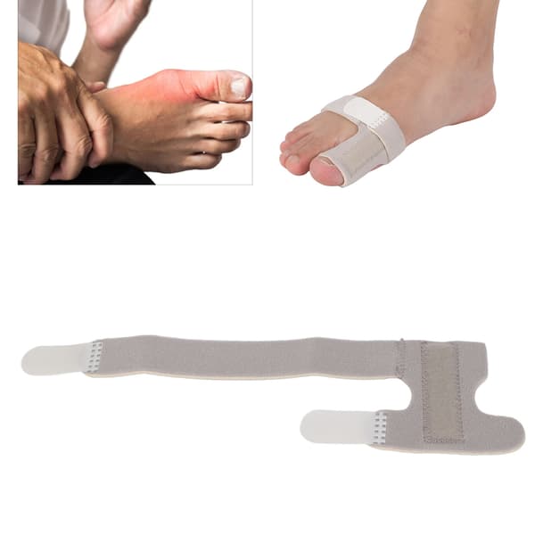 Justerbar grå tåskinne til brudheling og Hallux Valgus korrektion