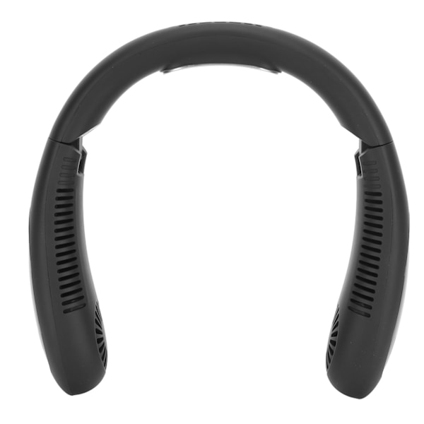 Halsfläkt Svart 3 Hastighetslägen USB-Laddning Hands Free LED-Display 5000mAh Lågt Ljud Säker Ansiktsfläkt för Familj Kontor Resor