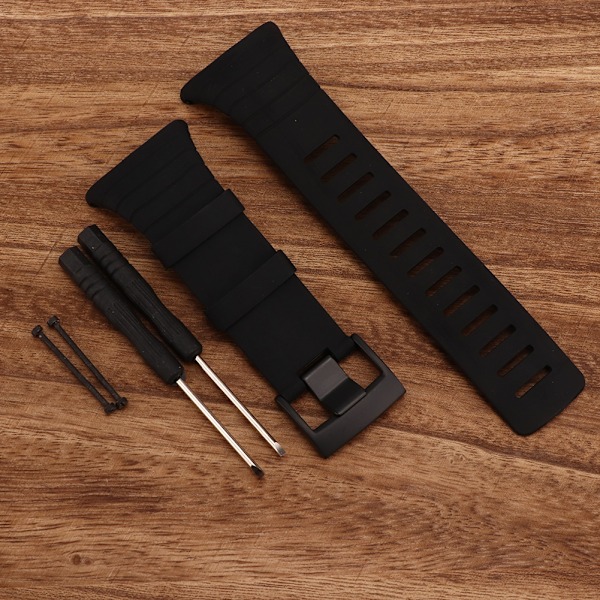 Universal Rubber Watchband Watch Strap Replacement Accessory för Suunto Core Black