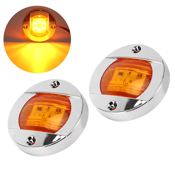 2 kpl 6LED-transom-valot IP67 Veneen Navigointi Kuorma-autojen risteilyt Pyöreä Sivu Perävalot