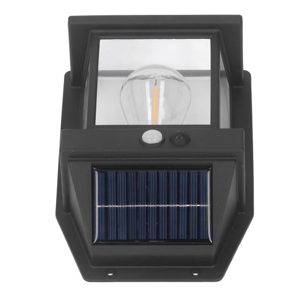 Solar Tungsten Vegglampe Utendørs Sensor Interaksjonslampe Eksteriørbelysningsarmaturer Veggfeste IP65 Vanntett Svart