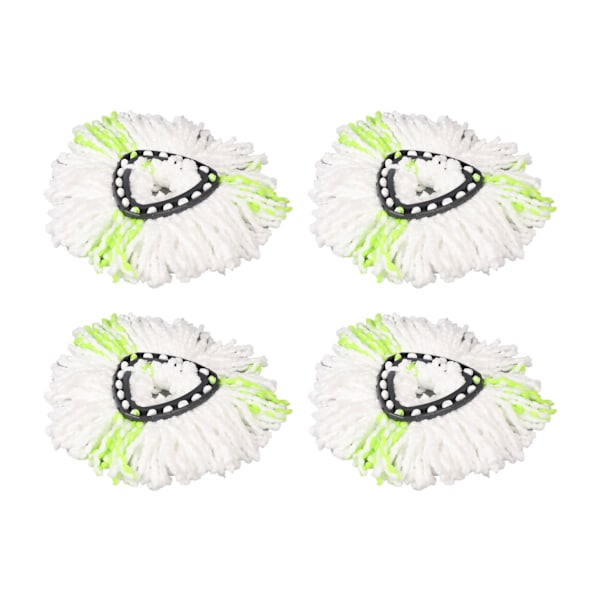 4 kpl Spin Mop -vaihtopää Kolmionmuotoinen Uudelleenkäytettävä Mikrokuituinen Pyörivä Moppipää Lattian Puhdistukseen Vihreä 4 kpl