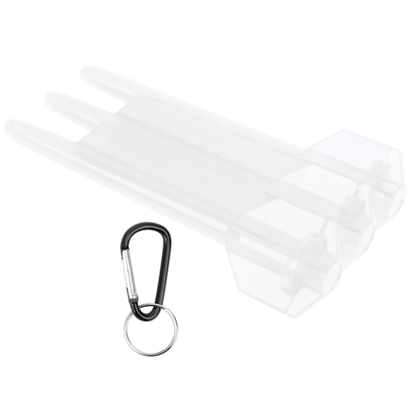 Universell bärbar pilbox ABS-fodral 3 hylsförvaring med aluminiumlegering hängspänne transparent