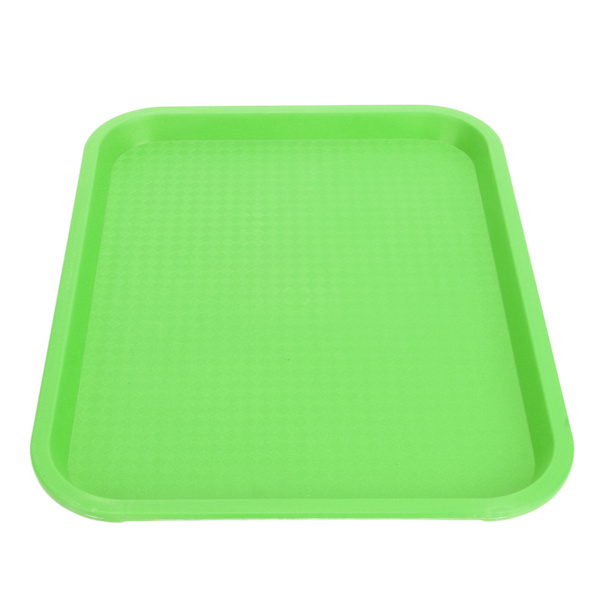 Fast Food Tray PP Rectangular Thick Non-Slip Multi-Function Food Tray for Restaurant Dining Room Green