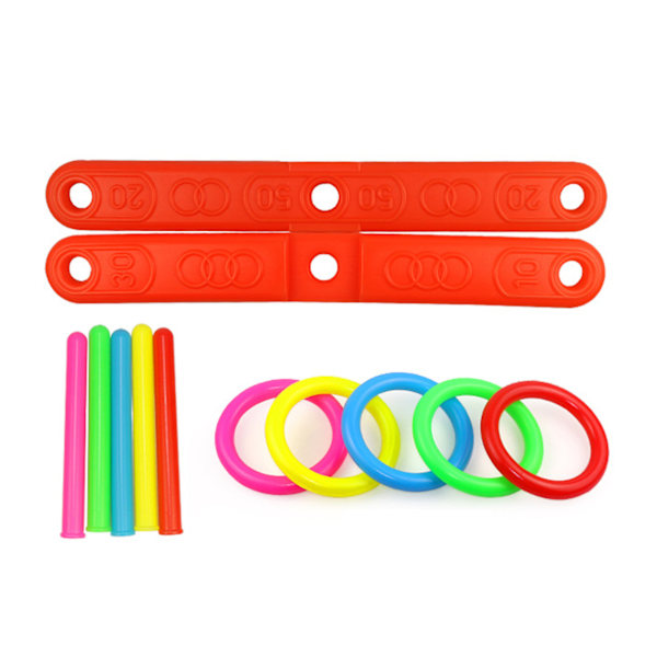 Circle Toss Game Set Colorful Cross 5 Rings Plast Hand Eye Coordination Odling Gräsmatta Utomhusspel