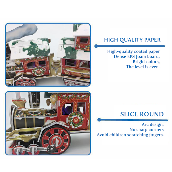 3D Christmas Train Jigsaw Pussel Jigsaw Express för julens födelsedag och alla hjärtans present