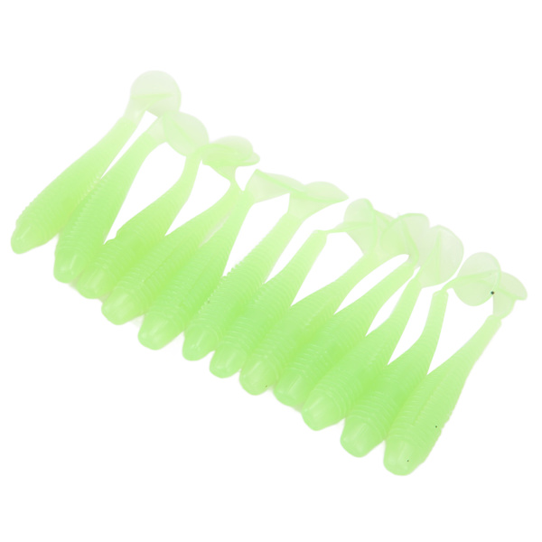 12 stk 70 mm/2,9 g T-hale blødt agn PVC paddel hale kunstigt blødt agn fiskeri LureLuminous