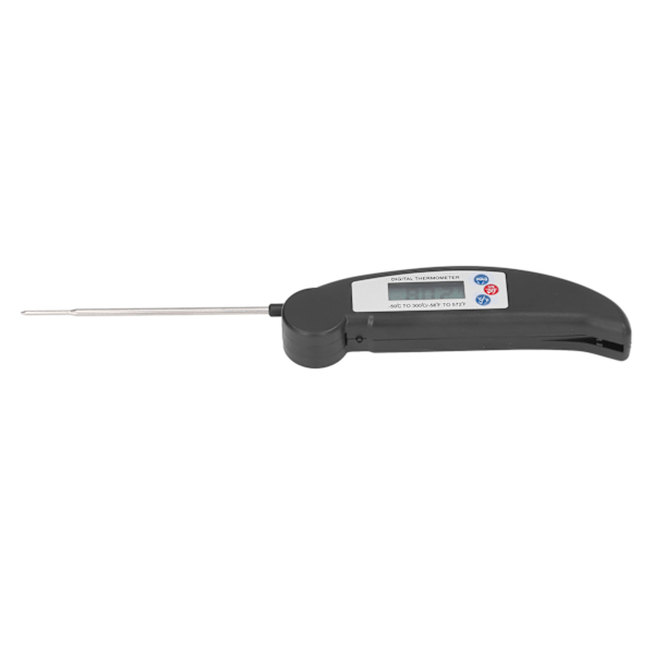 Kötttemperaturmätning Snabb digital mattermometer med vikbar sond för matlagning Svart