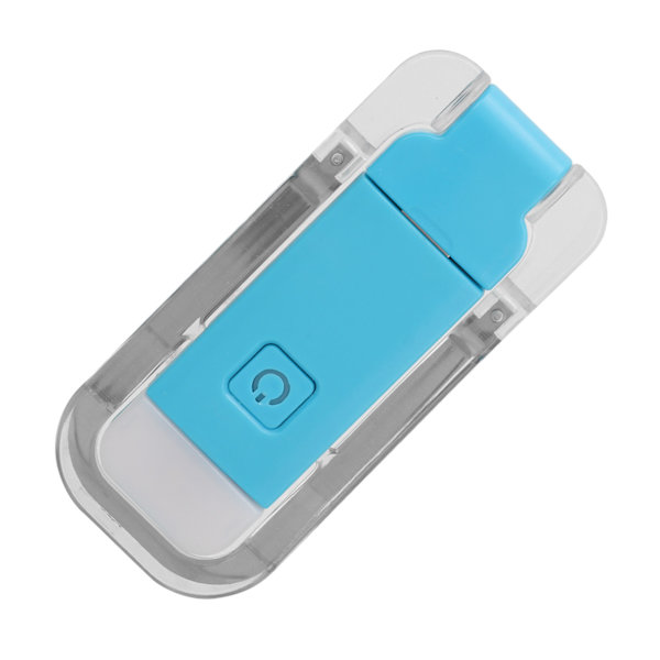 LED Bokmerkelys USB-oppladbar 3 lysstyrker Varmt hvitt lys Bærbar klips-leselampe for nattlesing Blå