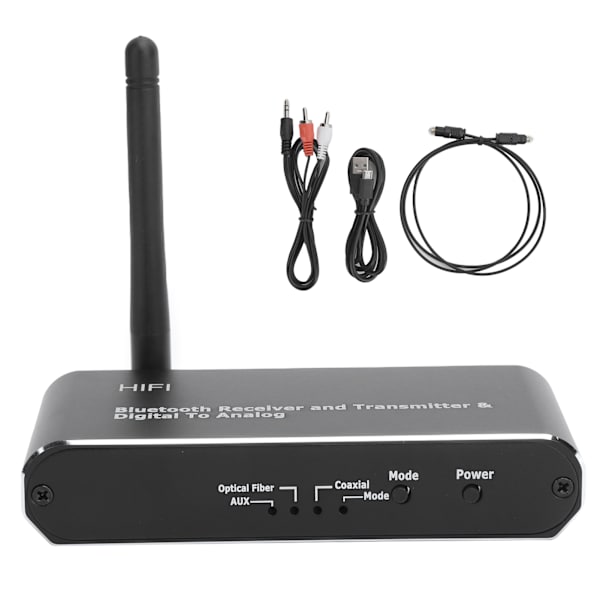 Koaksial Konverter Trådløs Digital DAC til Analog Lydadapter med Bluetooth-mottaker D09