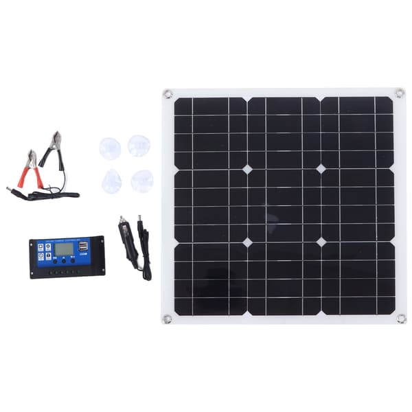30W Solpanel Kit Dubbel USB DC Utgång Solceller 100A Kontroller för Bilbatteri Båt