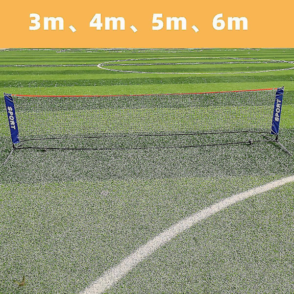 Bärbar hopfällbar tennis- och badmintonnät - 3m, 4m, 5m, 6m