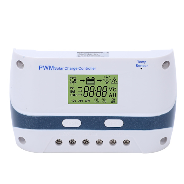 12V 24V PWM Solcellsladdare-styrenhet LCD-display med USB-utgång 40A Vattentät Solpanelregulator