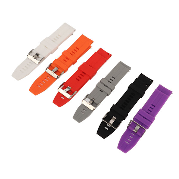 6ST Smarta klockarmband för män kvinnor Silikon 22mm Quick Release Watch Ersättningsremmar för GT2 GT3 Svart Vit Grå Röd Lila Orange