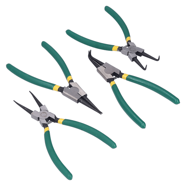 4st Circlip Tångset Halkfri Design Bekvämt Grepp 4 Olika Tänger Hög Hårdhet Långa Spetstänger Set