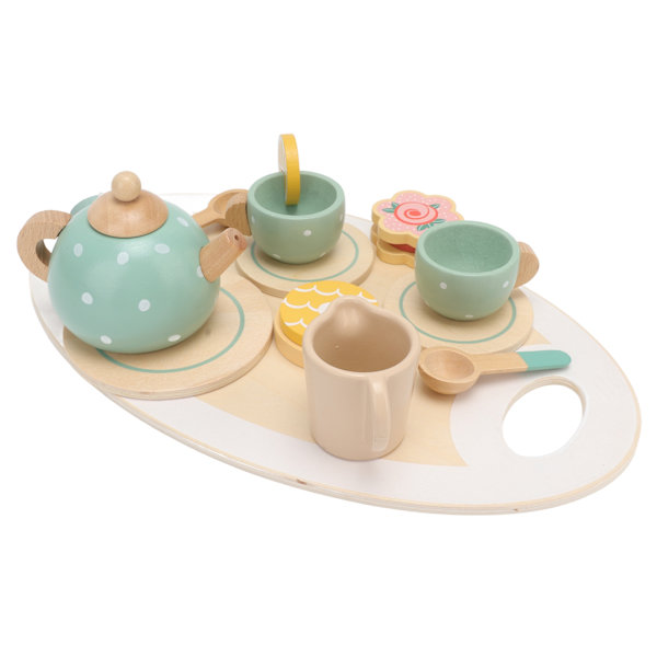 Tea Party Set Simulering Roligt Förbättra språk kommunikationsförmåga Trä Tea Set Låtsas Lek leksak