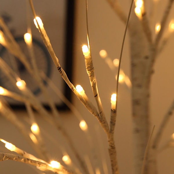 60 cm LED-valaisin Puuvalaisin Koristeellinen valaisin Hopea Koivunvalaisin Tekomainen puu Lämmin valaisin Loma-koriste Koti sisustus