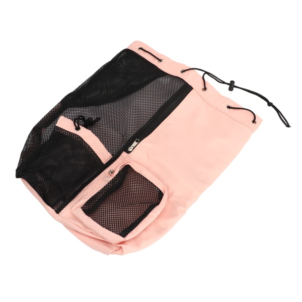 Mesh Beach Ryggsäck Justerbar axelrem Lätt Andningsbar Mesh och PVC Swim Mesh Ryggsäck för Gym Rosa