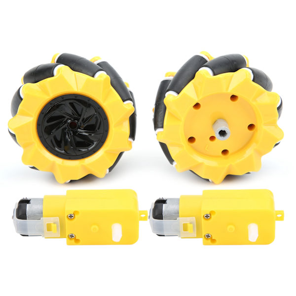 Mecanum-pyörät TT-vaihtomoottorille Älykäs robottiauto Osien tarvikkeet DIY-leluosat 80 mm