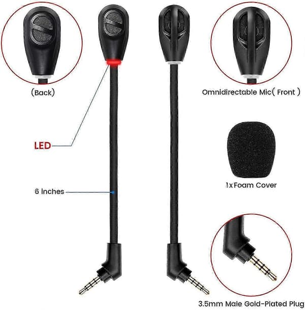 Mikrofonudskiftningsmikrofon Kompatibel med Kingston HyperX Cloud Flight/Flight S Reservedele