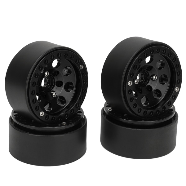 4 kpl RC-vanteet 1,9 tuumaa alumiiniseos vankka RC-auton navat Axial SCX10 II III Musta