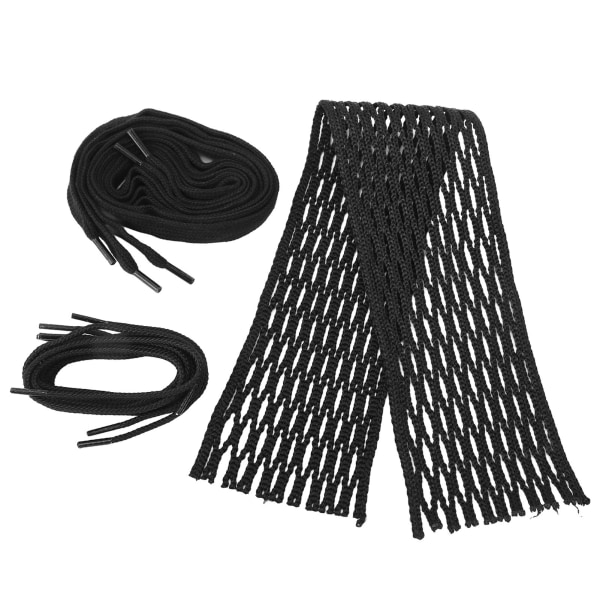 Lacrosse Mesh String Svart Nylon Slitsäker Lacrosse Mesh stycke Vävt snöre för tillbehör
