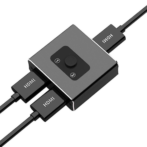 HDMI Splitter Switch Kaksisuuntainen manuaalinen Hdmi Switcher Tuki 4k 3d 1080p Plug & Play Xbox Blu-ray DVD HDTV Aluminum alloy