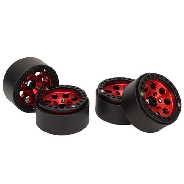 4 stk RC hjulfelg 1,9 tommer aluminiumslegering stabil RC bil hjulnav for Axial SCX10 II III Rød