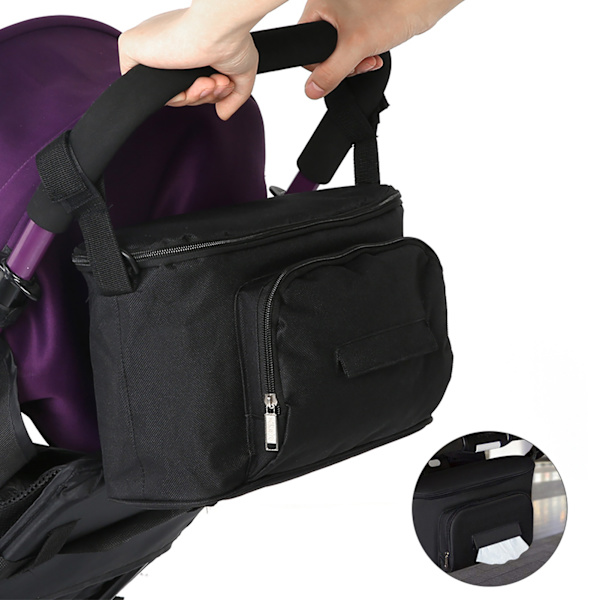 Stroller Hanging Bag Stroller Organizer Storage Bag Diaper Bottle Cup Holder