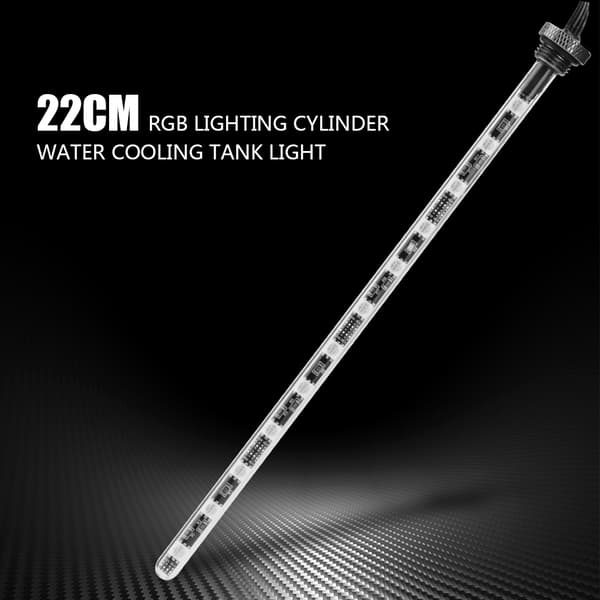 Datakjølevannstank med LED-rørbelysning - 22 cm beholder for effektiv kjøling og virusforebygging
