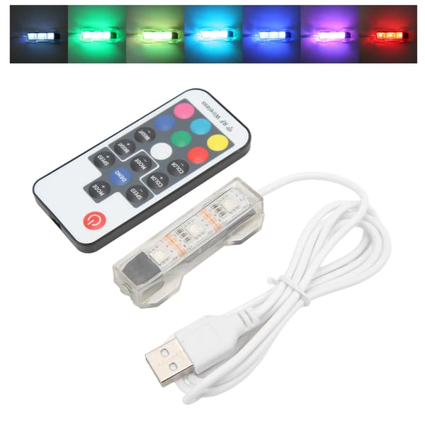 LED Aquarium Light Micro Landscape Fish Tank Remote Control Lamp for Medium Small Aquariums with Hexagonal Blocks White Line