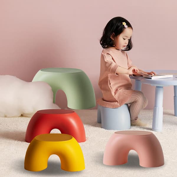 Children's Stool Plastic Children's Stool Non-slip Footstool Multifunctional Step Stool for Bathroom Yellow