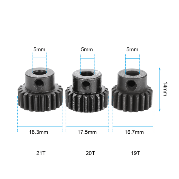 32DP ￠5 mm 13-15T 16-18T 19-21T Motor Pinion Gears Combo Set för 1/8 RC-bil (19T 20T 21T)