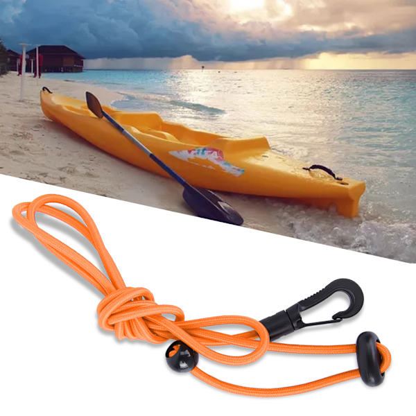 120 cm elastisk snor kajakpaddel sikkerhedsstrop med karabinhage til padling (orange)