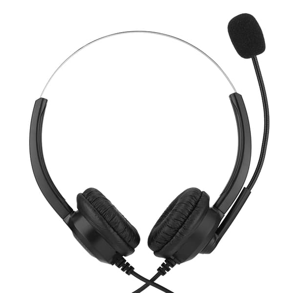 Callcenter-headset med tabfrit lyd og 330° roterende ørekop - 3,5 mm stik (lige)