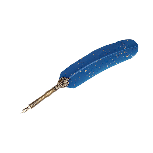 Kalligrafipen Retro Elegant Holdbar Slidstærk Praktisk Attraktiv Dekorativt Skriveværktøj til Hjemmet Påfugleblå
