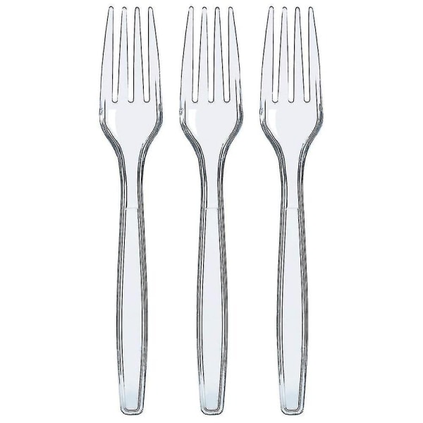 Engangsbestikk av klart plastikk Engangsbestikk (gafler)