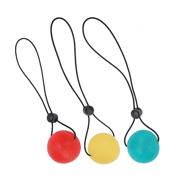 3st Stressrelief Grip Ball Hand Handled Rehabilitering Styrketräning Massageboll (Gul 15 Grader Röd 25 Grader Grön 35 Grader)