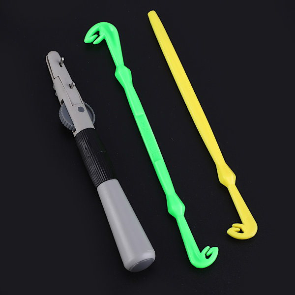 Manuellt verktyg för att binda lina för fiskekrok med underlina Enkel & dubbelkrok Fast Knot Binding Tool