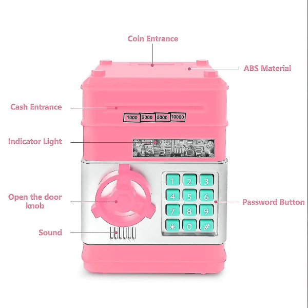 Säästöpossu koodilukko lapsille elektroninen pankkiautomaatti turvallinen kolikko Käteispankit Säästä oikeaa rahaa uusi versio