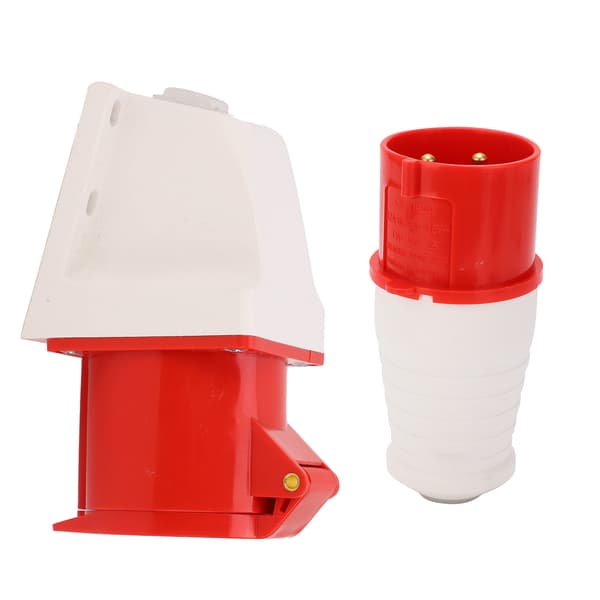 4-pin Power Plug 3-Phase Industrial Socket Outlet Surface Mounted 32A AC380V-415V