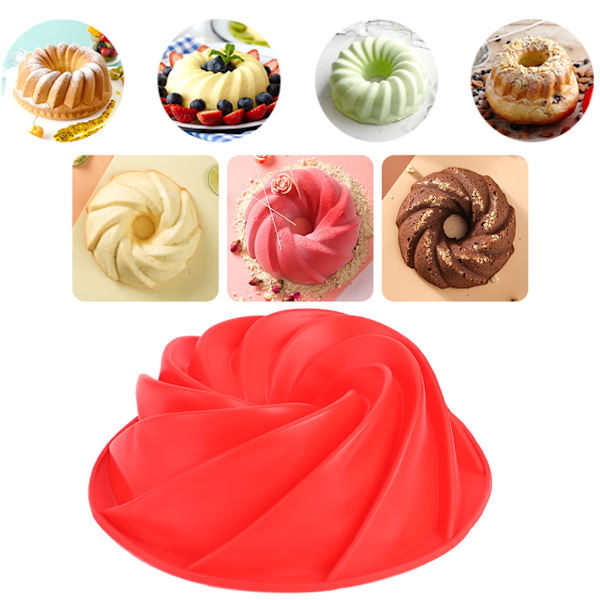Spiral Tærteform Silikon Chokolade Kager Cupcake Form Fondant DIY Kageværktøj