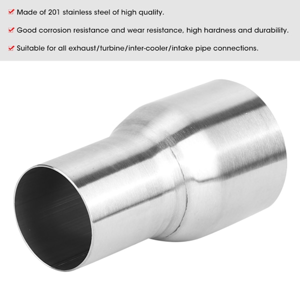 Universal avgasrörskoppling i rostfritt stål Röradapter Reducer Modifierad del57MM / 76MM