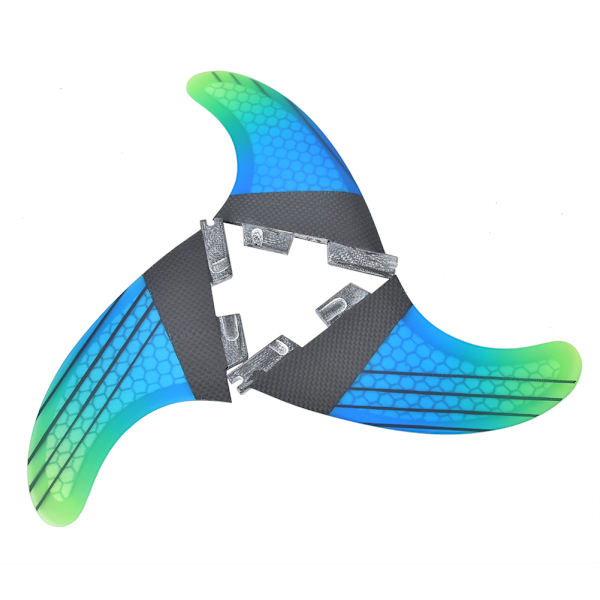 Glasfiber FCS2 Snygg blågrön gradient surfbräda svansfena Flexibelt surftillbehör