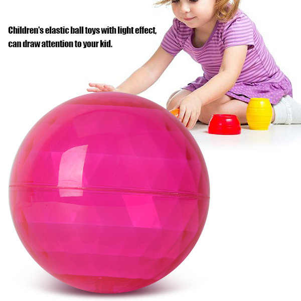 Kid Transparent Elastic Ball Plast Ljuseffekt Barn Utomhusträning Interactive ToyPink