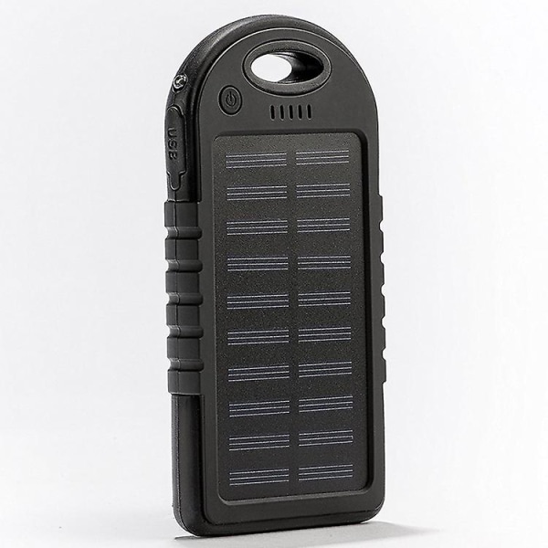 Solar Charger Bærbar Vandtæt Stødsikker Støvtæt til smartphone Black